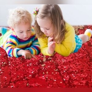 Premium Sensory Sequin Flip Fabric Backdrop 5 Yd, Large Reversible Sensory Wall